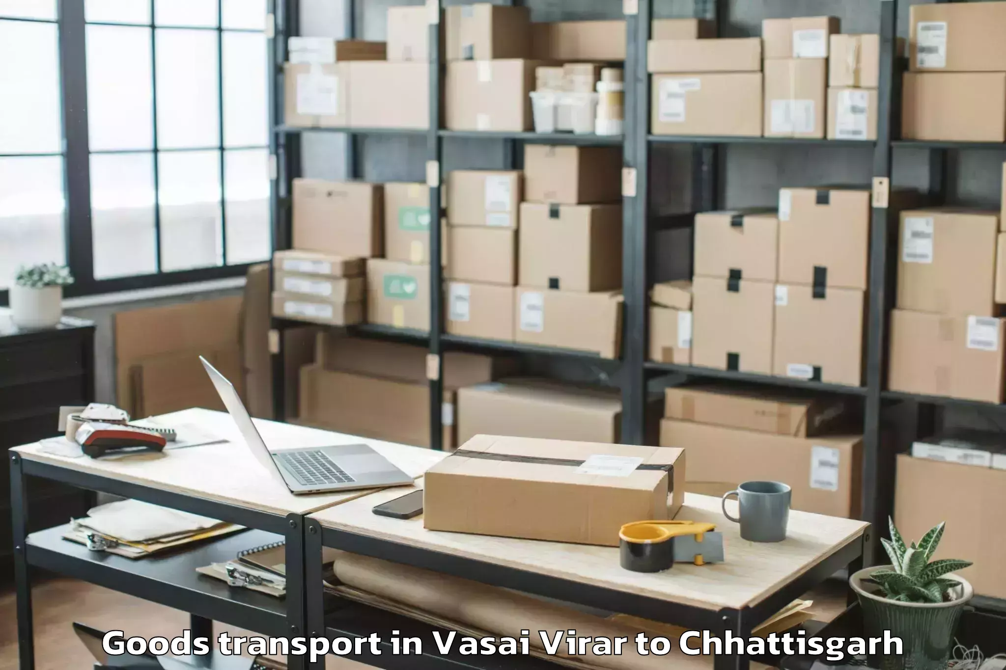 Trusted Vasai Virar to Manendragarh Goods Transport